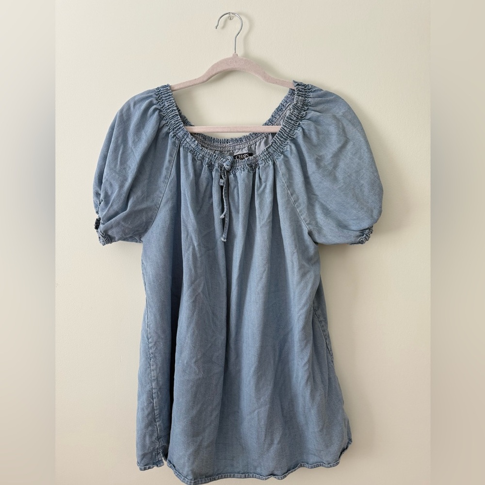 CHAPS blue jean top